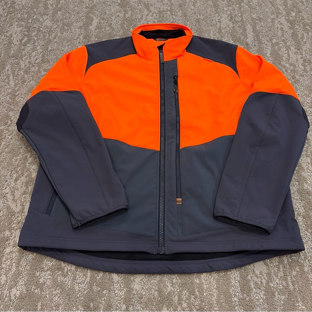 BERETTA Men's Full Zip 3XL Lightweight Orange & Dark Gray Hunting Jacket